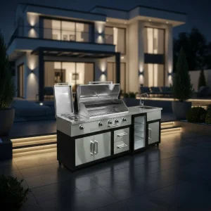 باربیکیو کابین دار ۲۴۲ سانت استیل با یخچال